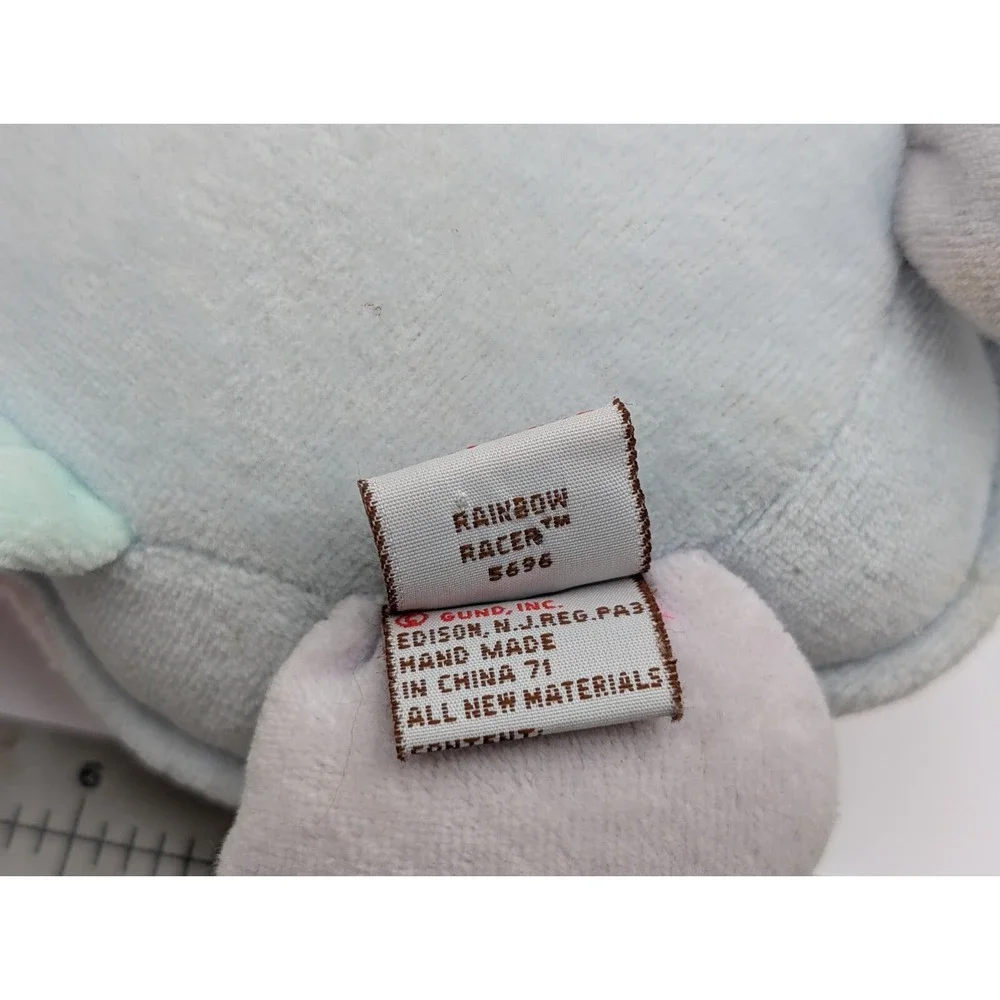 Baby Gund Rainbow Racer Turtle Plush 5696 Pastel Stuffed Animal Toy‎